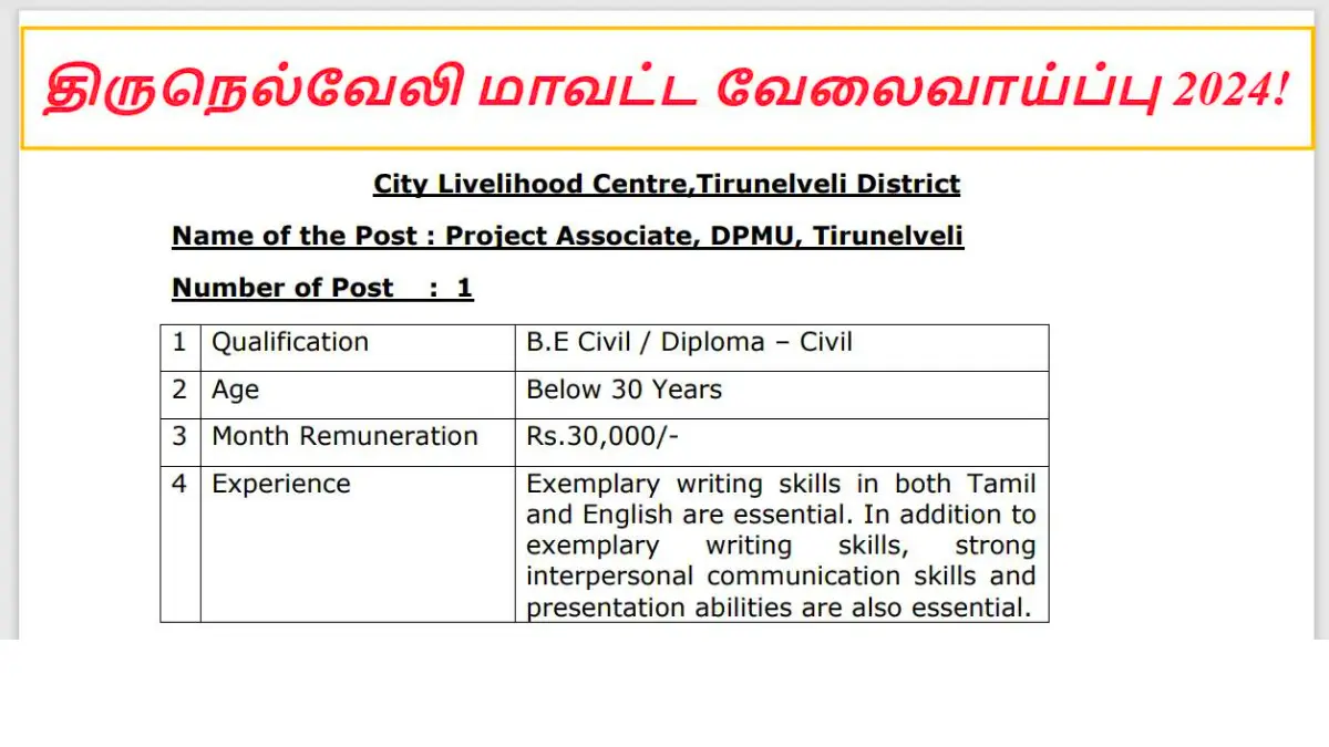 2024 Tirunelveli District Jobs